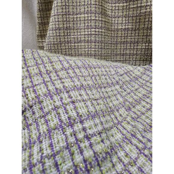 NWT WAYF light green glittery tweed corset style crop top miniskirt set large - Picture 9 of 12